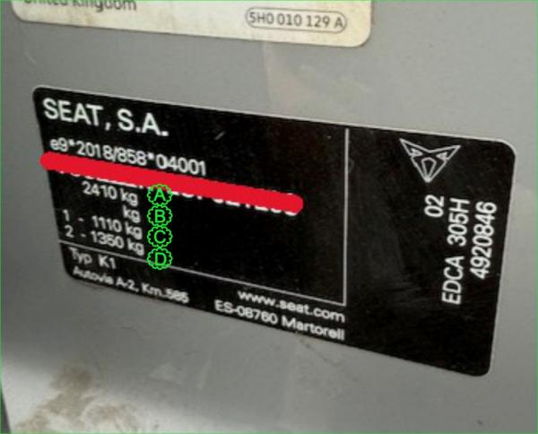 SALOP TOWING vin plate withOUT towing capacity